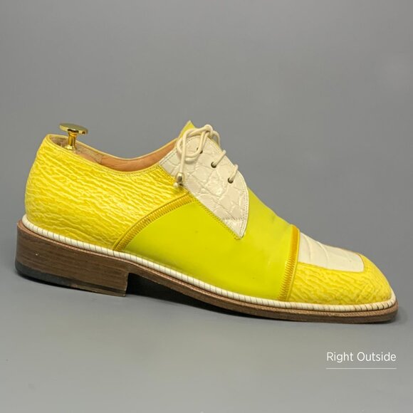 * RARE * MAURI Genuine Alligator / Shark Skin & Patent Leather / Men's 10M - Picture 7 of 14